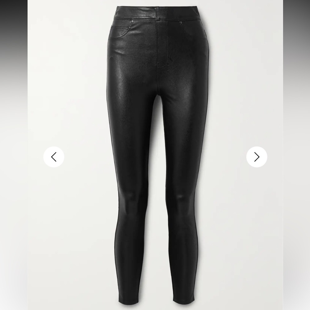 NWT Spanx Like Leather Black Faux Stretch-Leather Skinny Pants Leggings 3X